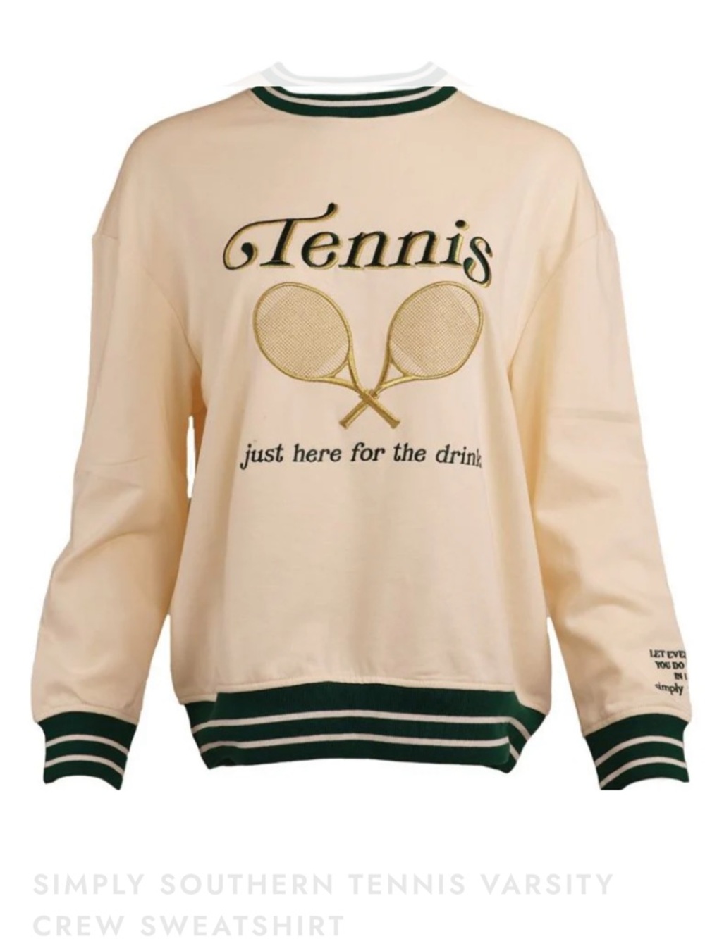 Simply Southern Tennis “just here for the drinks” sweatshirt size xxl